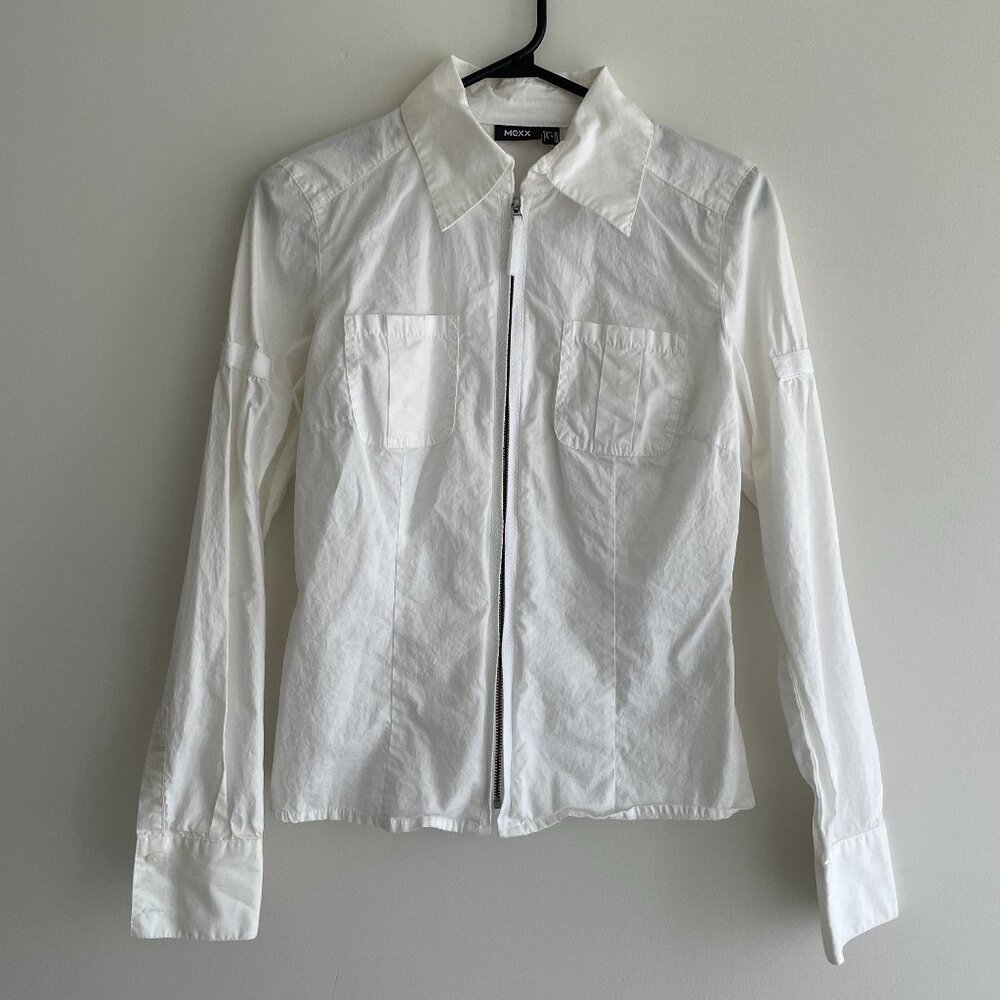 utilitarian vintage white blouse
